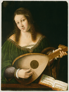 Lady Playing a Lute by Bartolomeo Veneto