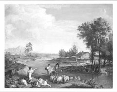Landscap with figures and sheep
