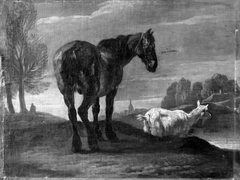 Landscape with Horse and a Goat