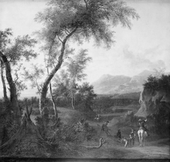 Landscape with Huntsmen by Frederik de Moucheron