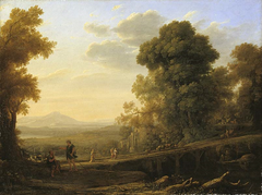 Landscape with Rebecka taking leave of her father by Claude Lorrain