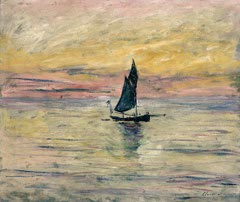 Le voilier, effet du soir by Claude Monet