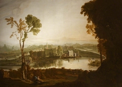 Lough Erne at Enniskillen with Castle Barracks in the middle distance by Anonymous
