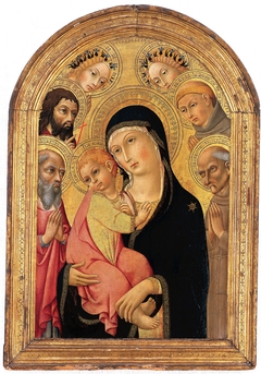 Madonna and Child with Saints Jerome, Bernardino, John the Baptist, and Anthony of Padua and Two Angels