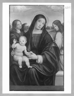 Madonna mit Kind und zwei Engeln by Francesco Francia