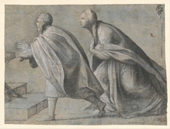 Man and Woman Striding Toward the Left by Anonymous