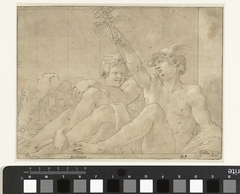 Mercurius en Io op de grond gezeten by Francesco Primaticcio