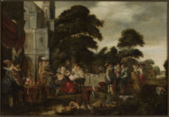 Merry company in the park by Jan Jansz. van de Velde III