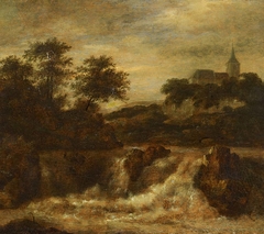 Mountain Landscape with Waterfall