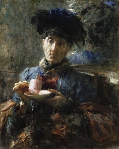 Old Woman Drinking Tea by Antonio Mancini