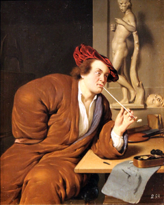 Portrait of a Smoking Artist by Jan van Mieris
