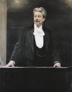 Portrait of Georg Brandes giving a lecture by Peder Severin Krøyer