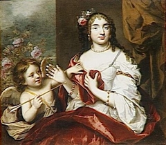 Portratt of Marie-Louise Rouxel de Médavy, Mademoiselle de Grancey, comtesse de Barey et de Clermont (1648-1728),  daughter of Jacques Rouxel de Médavy by Claude Lefèbvre
