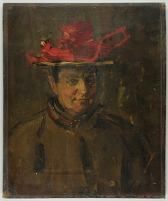 Portret van een vrouw met hoed by Isaac Israels