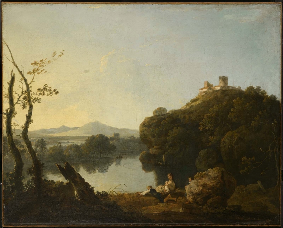 River Landscape with a Boy Fishing (On the Arno)