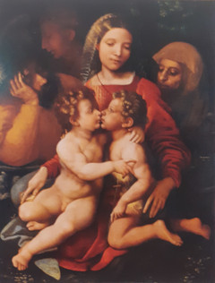 Sacra famiglia, santa Elisabetta e san Giovannino by Giovanni Francesco Caroto