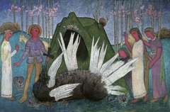 Saint George piercing a dragon by Tadeusz Makowski