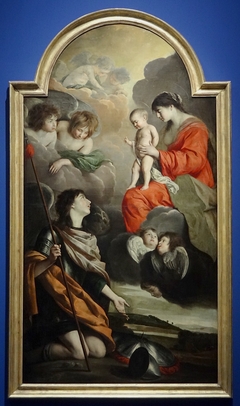 saint Michel dédiant ses armes à la Vierge by Louis Le Nain