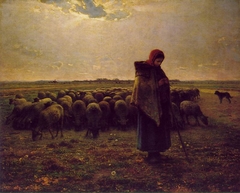 Shepherdess with Her Flock