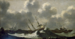 Ships in a gale