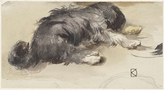 Slapende hond, van achteren gezien by Johan Daniël Koelman