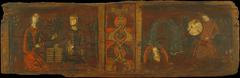 Small coffered ceiling panel with scenes of gallantry and dancing by Anonymous