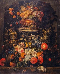 Still-life with Fruit and Flowers by Gaspar Peeter Verbruggen the Younger