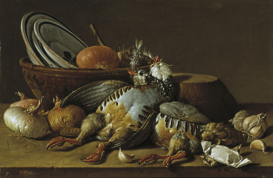 Still Life with Partridges, Onions, Garlic and Vessels