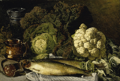 Still Life with Vegetables and Fish by Fanny Churberg