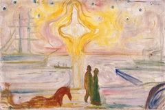 Sunrise in the Harbour by Edvard Munch