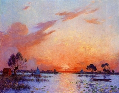 Sunset in Brière by Ferdinand du Puigaudeau