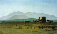 Surveyor's Wagon in the Rockies by Albert Bierstadt