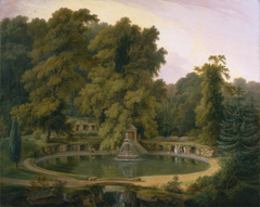 Temple, Fountain and Cave in Sezincote Park by Thomas Daniell