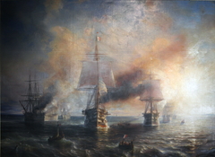 The French fleet sailing from Cherbourg to Brest, 1858