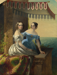 The Grand Duchesses Maria (1819-1876), afterwards Princess of Leuchtenberg, and Olga (1822-1892), afterwards Queen of Wurtemberg, daughters of Nicholas I, Tsar of Russia by Christina Robertson