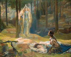 The Revelation, Brynhild Discovering Sieglind and Sigmund by Gaston Bussière