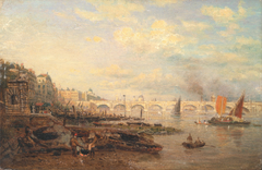 The Thames and Waterloo Bridge from Somerset House by Frederick Nash