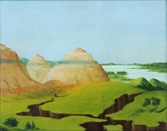 The Three Domes, Clay Bluffs 15 Miles above the Mandan Village by George Catlin