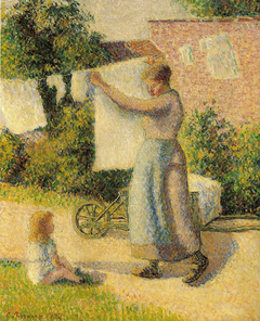 Woman Hanging Laundry