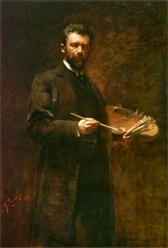 Self-portrait with a palette by Franciszek Żmurko
