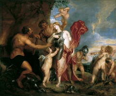 Venus receiving the arms of Aeneas from Vulcan