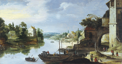 View of a Village beside a River by Master of the Monogram IDM