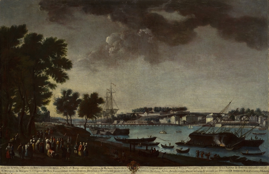 View of the Town and Port of Bayonne from the Pathways of Boufflers (La villa y puerto de Bayona tomada desde el paseo de Boufflers)