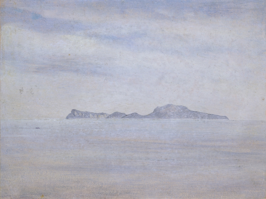 View over the sea to the island of Capri. May 9, 1828 (?)