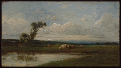 Water Meadows and Cattle by Léon-Victor Dupré