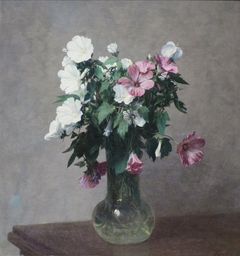White and Pink Mallows in a Vase by Henri Fantin-Latour