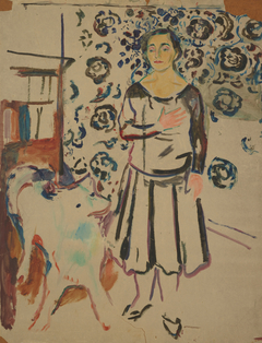 Woman with Samoyed by Edvard Munch