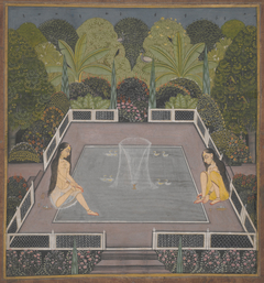 Women by a Garden Pool by anonymous painter