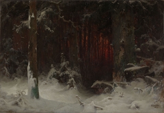 Wooded Landscape in Snow by Ludvig Munthe