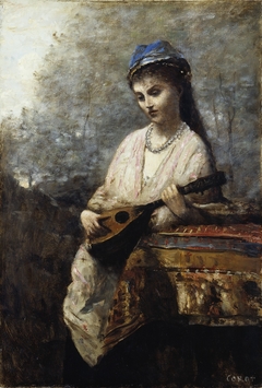 Young Girl with a Mandolin by Jean-Baptiste-Camille Corot